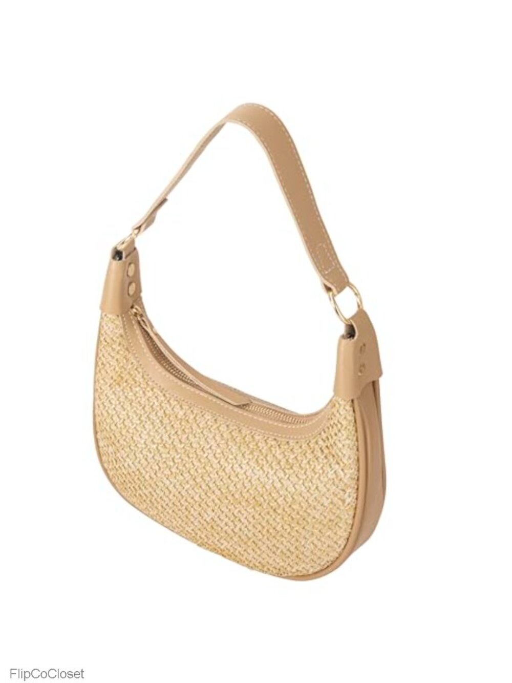 Straw Crescent Bag Woven Purse Summer Shoulder Bag Vacation Beach Handbag Mini